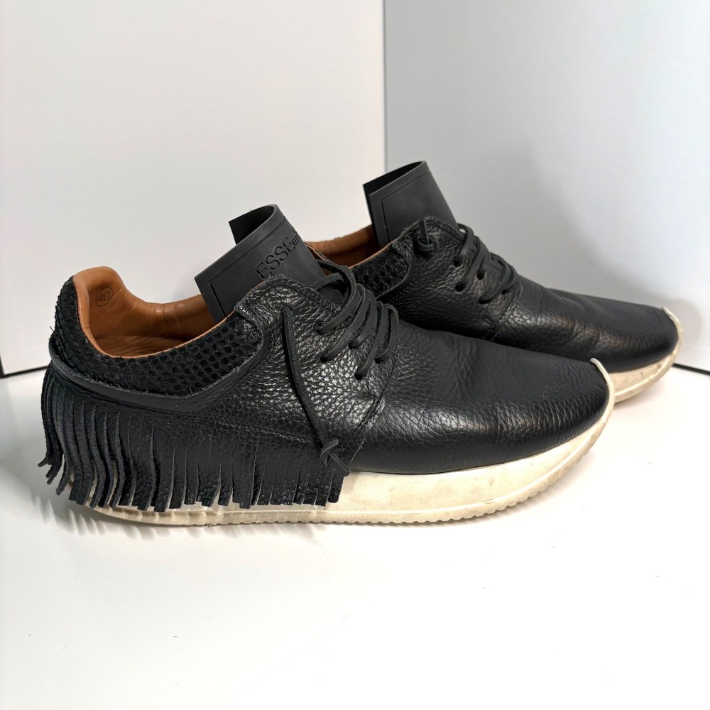 Esseutesse Women's Black Fringe Sneaker in Size 40